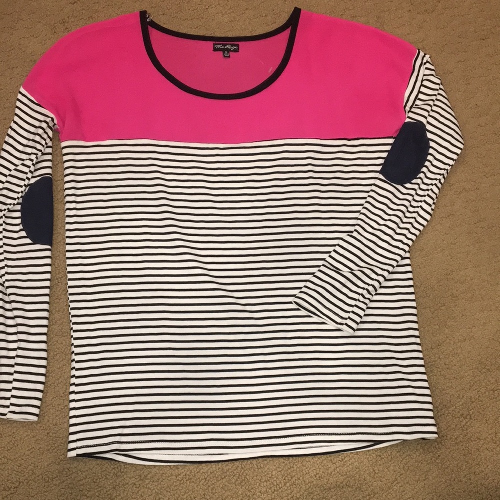 Long sleeve color block top